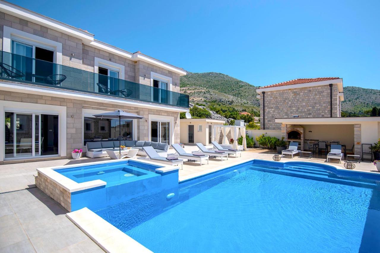 Luxury Villa Miriam With Private Pool And Jet Pool Near Dubrovnik Ivanica Exterior photo